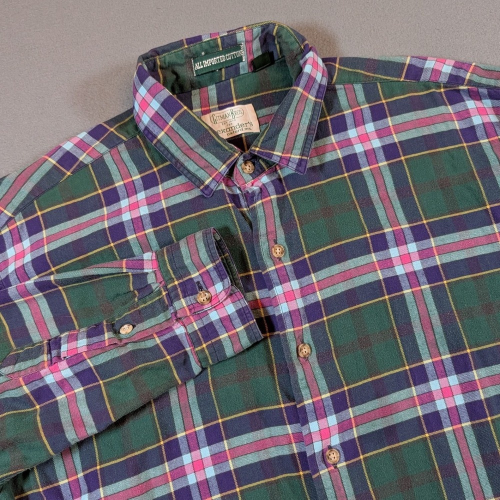 Gitman Brothers Alexanders Oxford‎ ms Button Down Shirt Mens Size L Made in USA